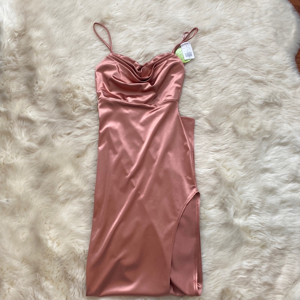 Lola High Slit satin dress